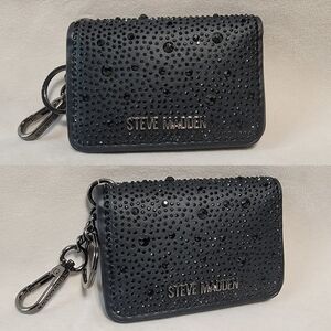 Steve Madden Black Keychain Fold Wallet ID Card Holder